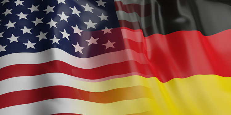 usa and germany flag merged